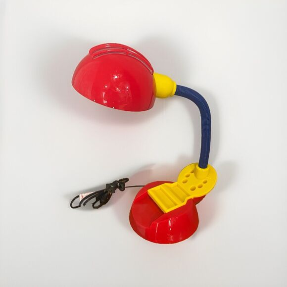 Memphis Milano Gooseneck Desk Lamp Primary Colors Vtg 80s Organizer Sottsass Era - Picture 3 of 10